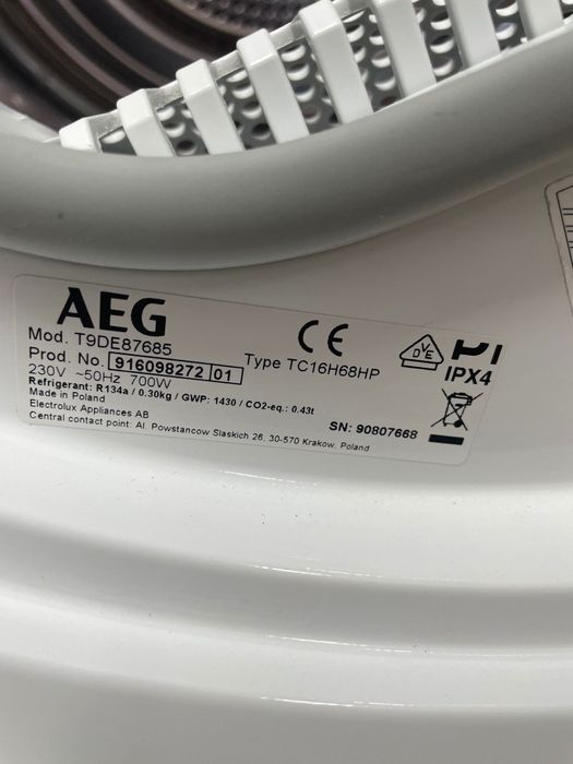 Сушильна машина AEG T9DE87685 з тепловим насосом,економ,тиха