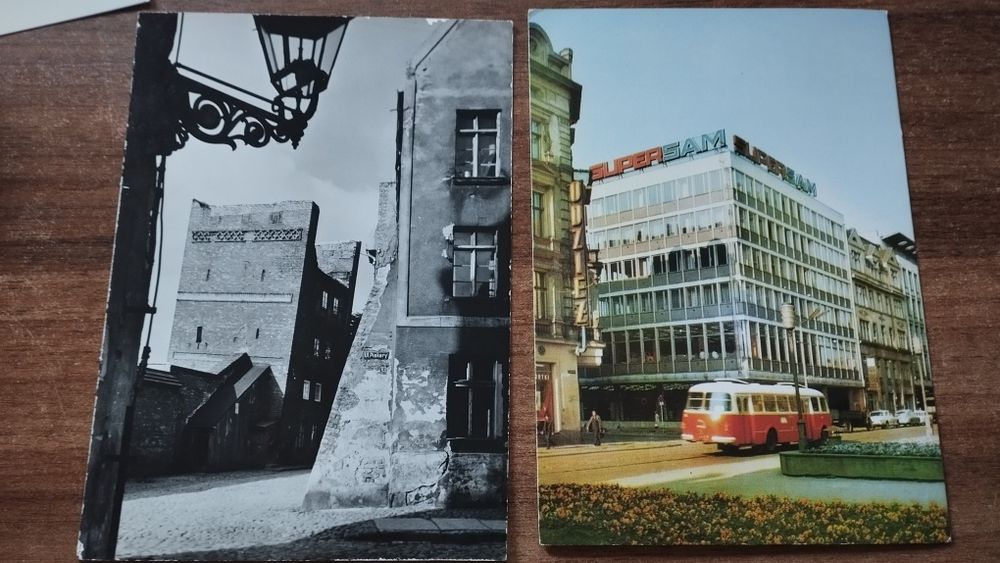 Zestaw pocztówek, miasta