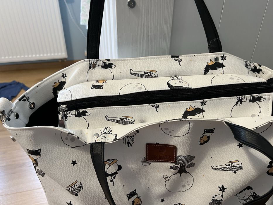 Duza torba makaszka do wozka dla niemowlaka ekoskora maly ksiaze