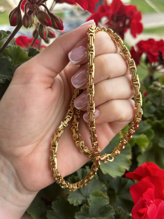 Złota bransoletka, tombak, splot królewski