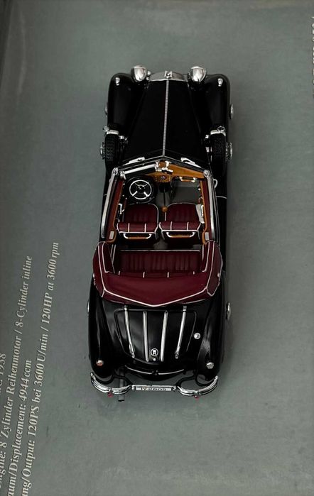 Minichamps 1938 HORCH 853A Sport-cabriotet Baujahr Esc.:1/43. Completo, como novo.