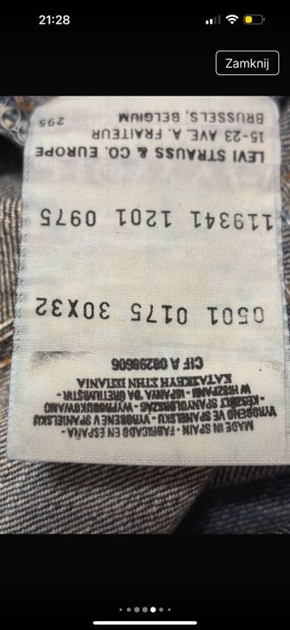 Spodnie jeansy Levi’s 501 wysoki stan M