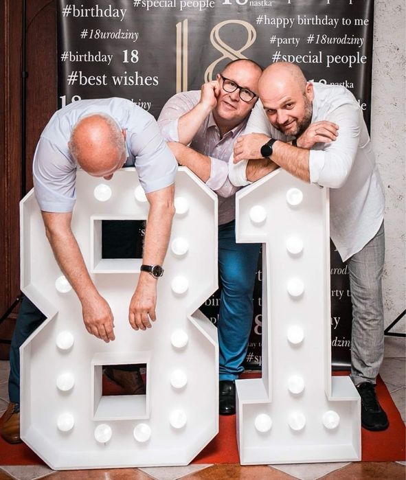 Cyfry led 18 i 40 na imprezy okolicznosciowe