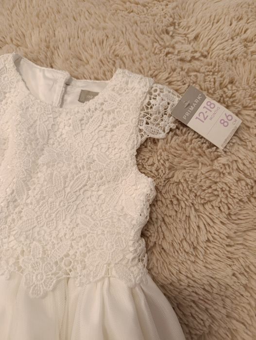 Nowa Biała sukienka rozm 86 cm Primark