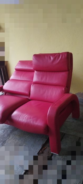 2 kanapy i 2 pufy Kler skóra naturalna