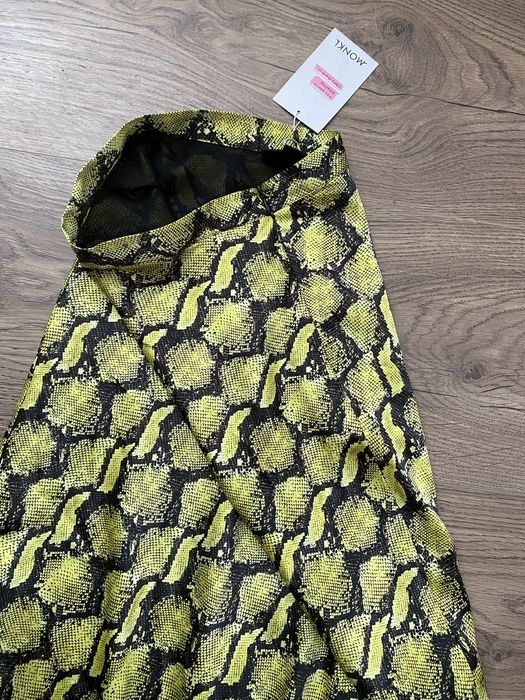 Spódnica satynowa wężowny print, snake print, Monki
