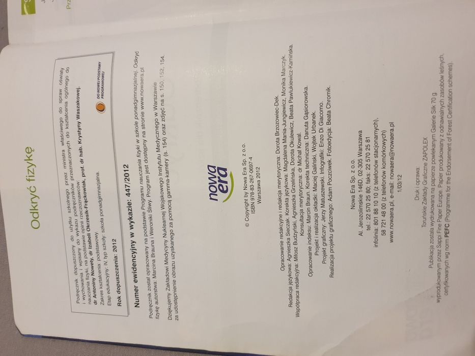 Odkryć fizykę. Podręcznik dla szkół ponadgimnazjalnych.