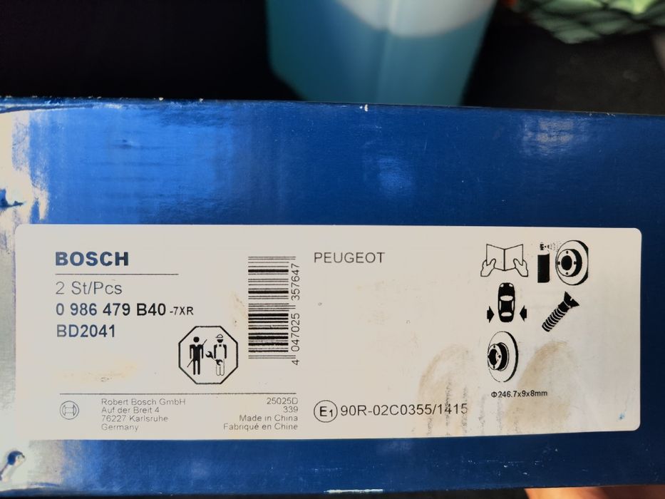 Discos de travão Bosch novos para Peugeot
