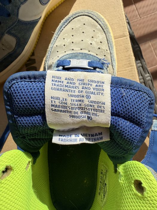 Sapatilhas Nike Air Force 1 Mid Originais (Azul / Cinzento / Néon)