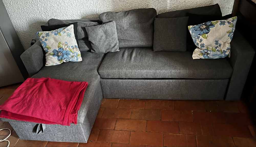 Sofá-Cama Cinzento – 100€ NEGOCIÁVEIS