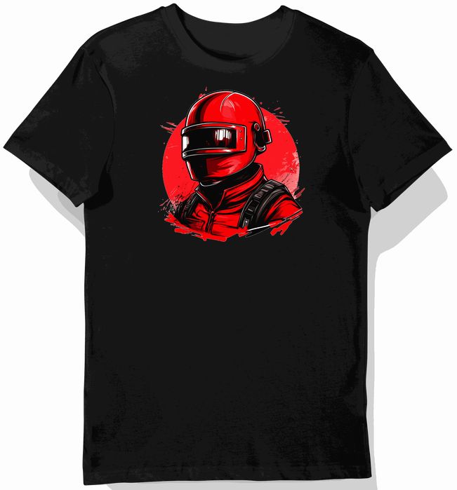 Koszulka męska czarna z nadrukiem hełm gracza M