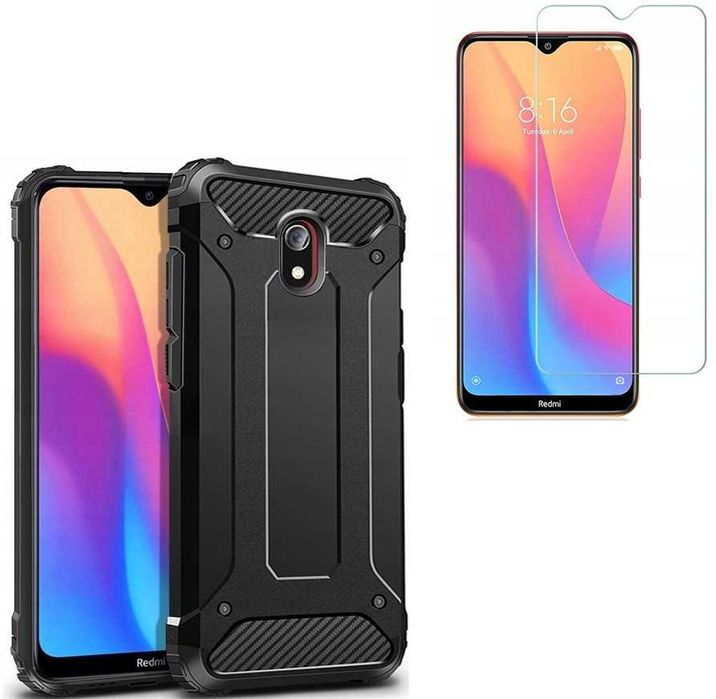 Etui Pancerne do Xiaomi Redmi 8A + Szkło Hartowane