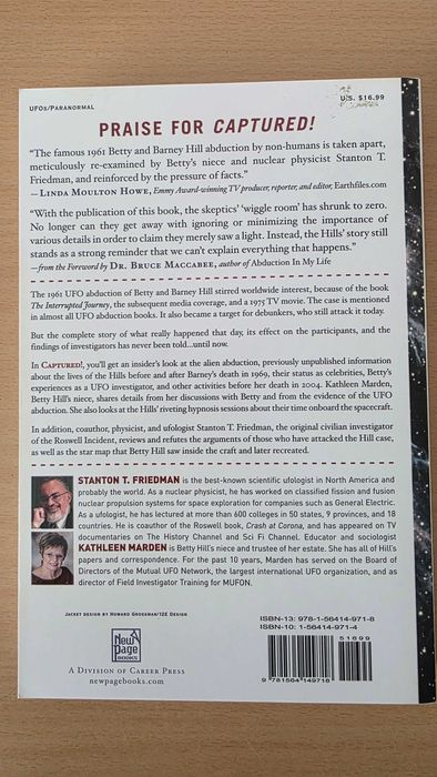 Livro "Captured! - The Betty and Barney Hill UFO Experience" de Stanton Friedman