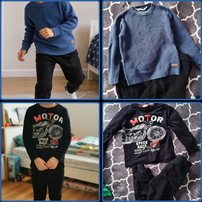 Paka ubrań dla chłopca 116/122 zestaw h&m spodnie bluzki
