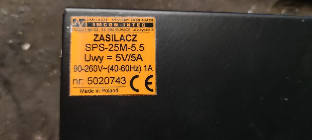 Zasilacz SPS-25M-5V 5Ą na szynę,