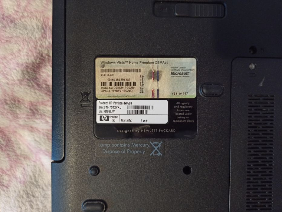 HP Pavilion dv6500 Vista HP 64-bit 4 GB RAM 160 GB HDD Sprawny!