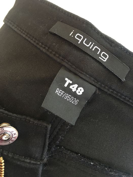 Calcas pretas algodao / ganga