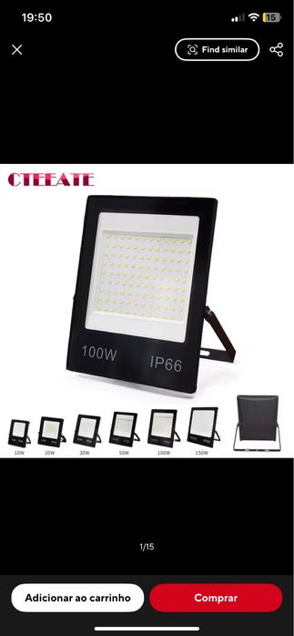 Projetor led 50w, 100w e 150w