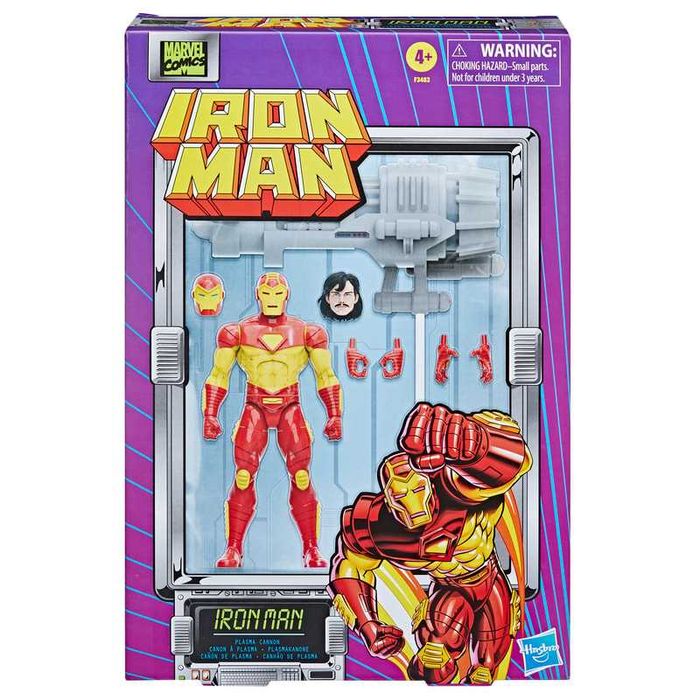 Hasbro Pulse 2022 Marvel Legends Series Deluxe Retro Iron Man + Plasma Cannon PORTES GRÁTIS