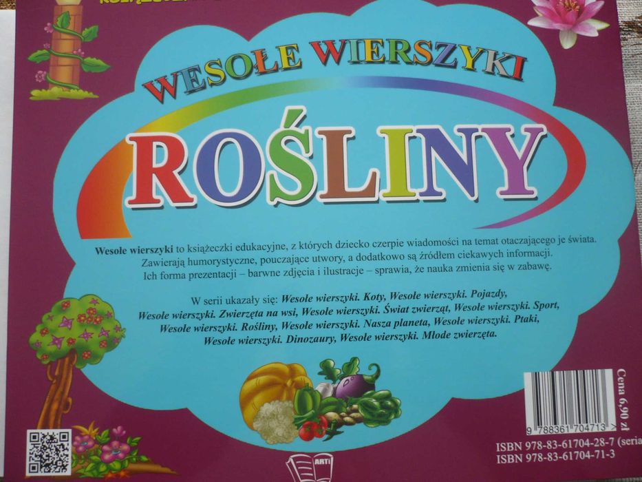 Książeczka edukacyjna "Rośliny" z serii "Wesołe wierszyki" - nowa