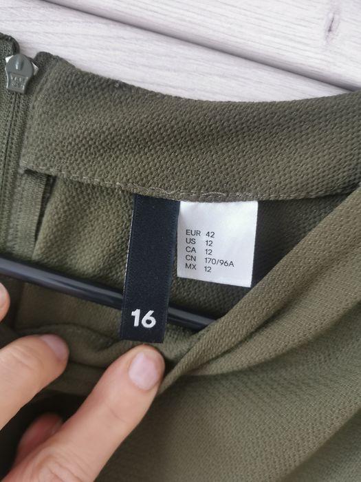 Sukienka khaki hm rozmiar 42 zielona