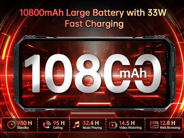 Смартфон Doogee S118 Black/Red 8/512Gb 10800mAh Защищенный IP68/IP69K