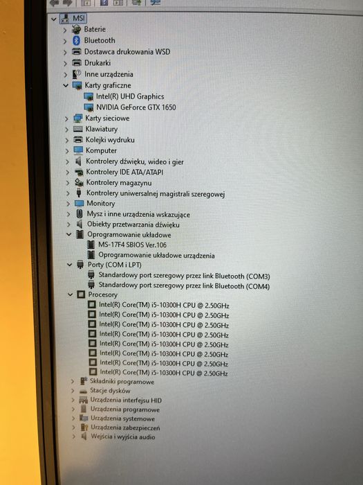 Laptop gamingowy Msi gf75 na GWARANCJI - gtx1650 8gb ram,  500gb ssd