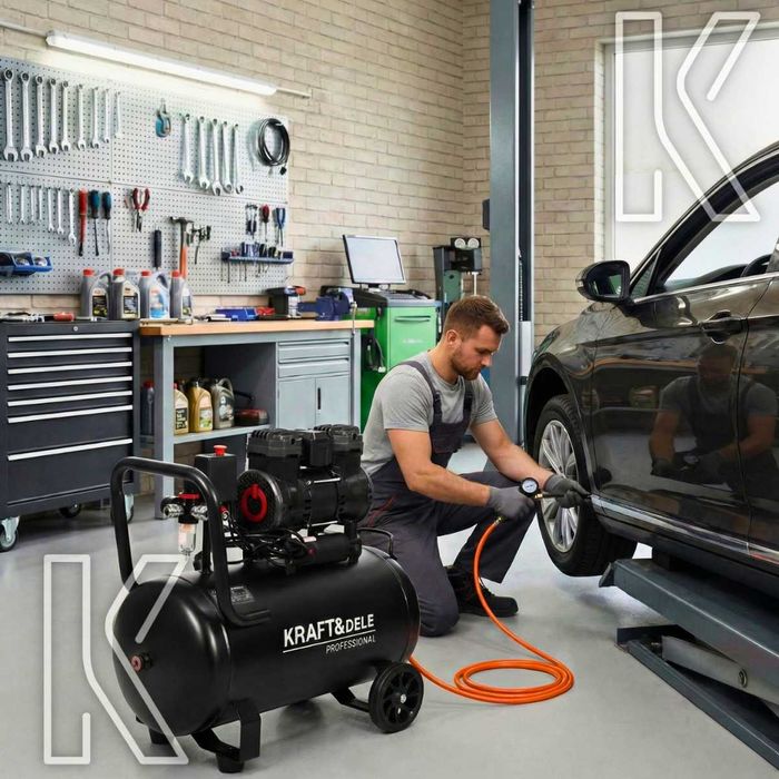 Kompresor Sprężarka Bezolejowy 50l Cichy ZESTAW Pneumatyczny 230V