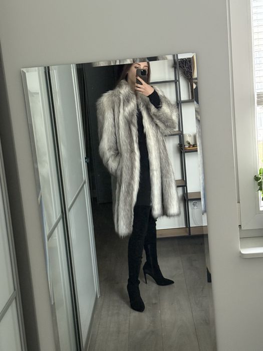 Sztuczne futro srebrne