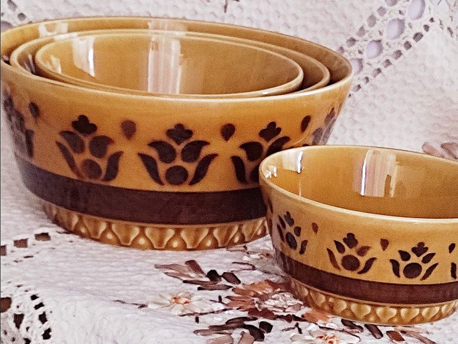 Zestaw misek Steingutwerk Torgau GDR , vintage