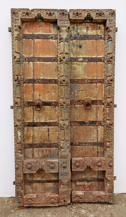 Porta indiana antiga em madeira Teca