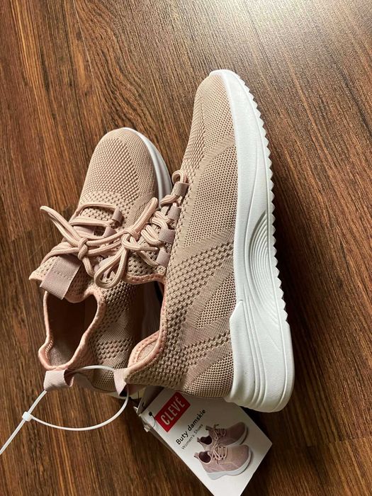 Cleve damskie buty sportowe nowe lekkie wygodne 38 różowe