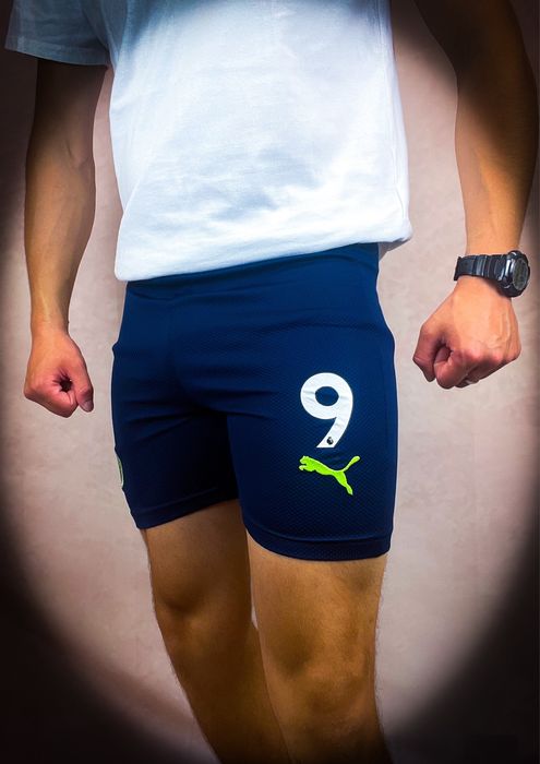 (XS) Man City Puma Nowe Granatowe Męskie Szorty Sportowe Spodenki