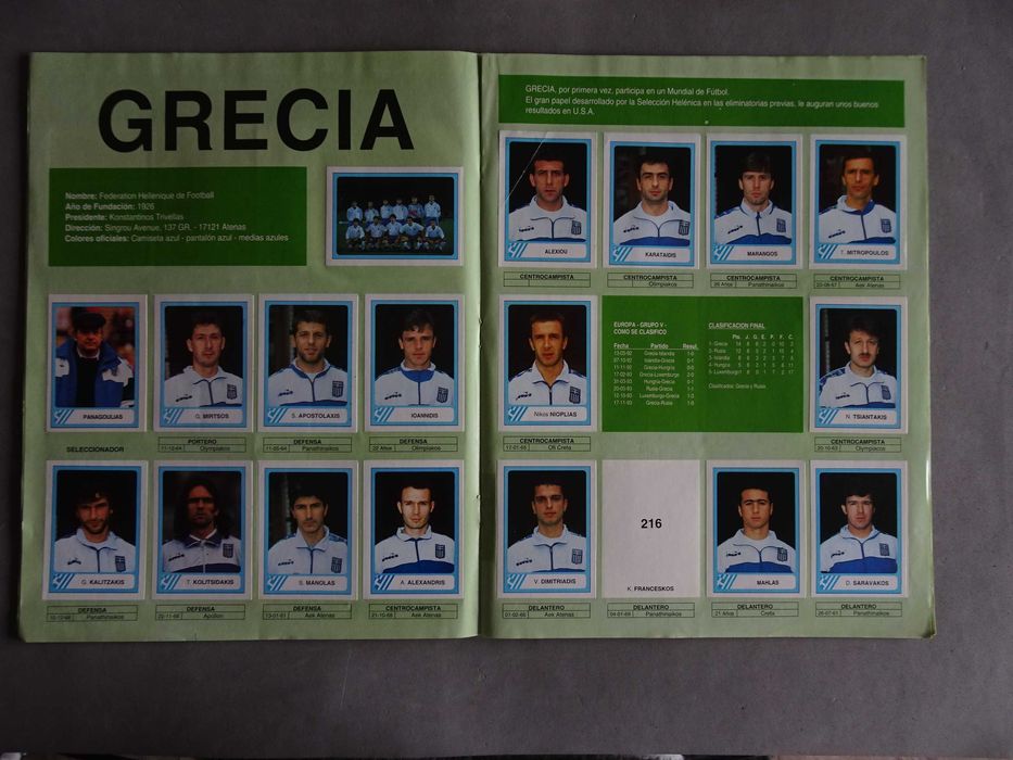 Caderneta de cromos de futebol Campeonato Mundial de Futbol USA 94 (17