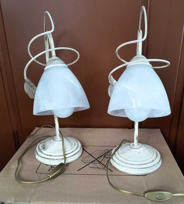 Dwie lampki biurkowe lub na nocny stolik - Vintage