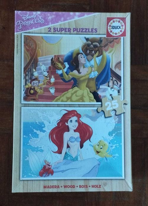Puzzle Princesas Disney - 2 puzzles em madeira