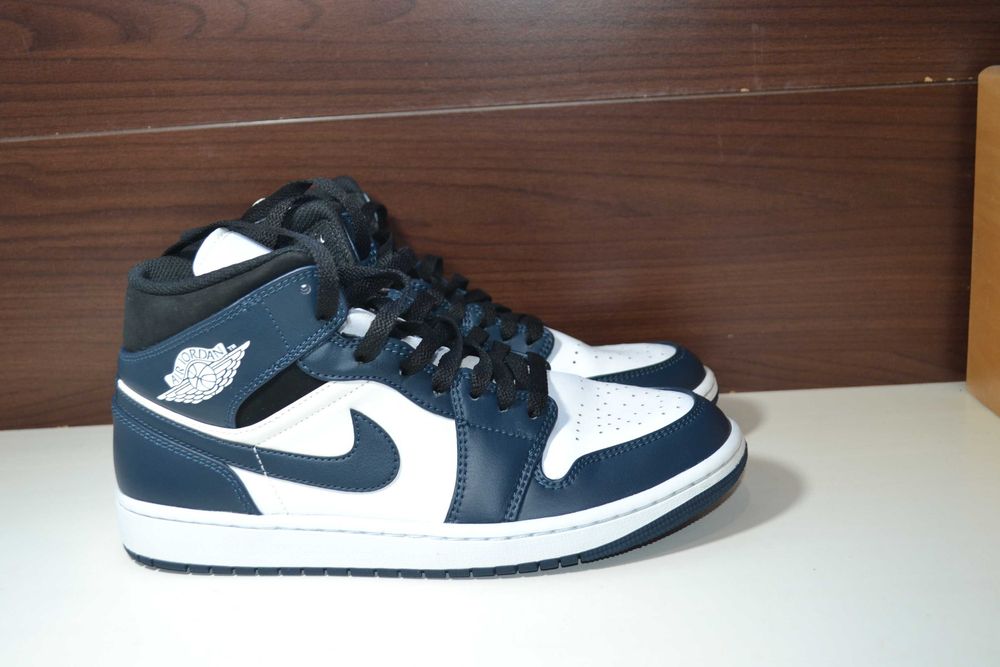 nike jordan 1 mid armory navy 42.5р кроссовки хайтопы кожаные оригинал