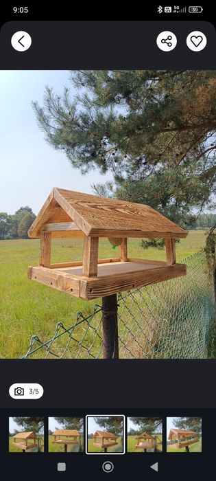 Duży solidny karmnik dla ptaków