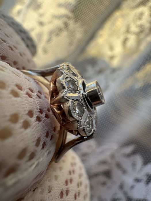 Золотое кольцо с бриллиантами малинка ссср 585