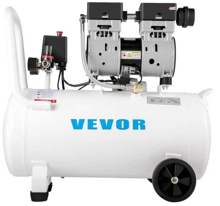 Безмасляний компресор Vevor 50 л / 2000 Вт 10 бар 200 л/хв 2 циліндра