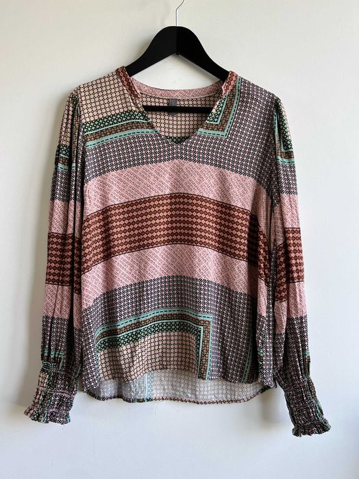 Culture kolorowa bluzka koszula damska we wzory boho etno wiskoza XL