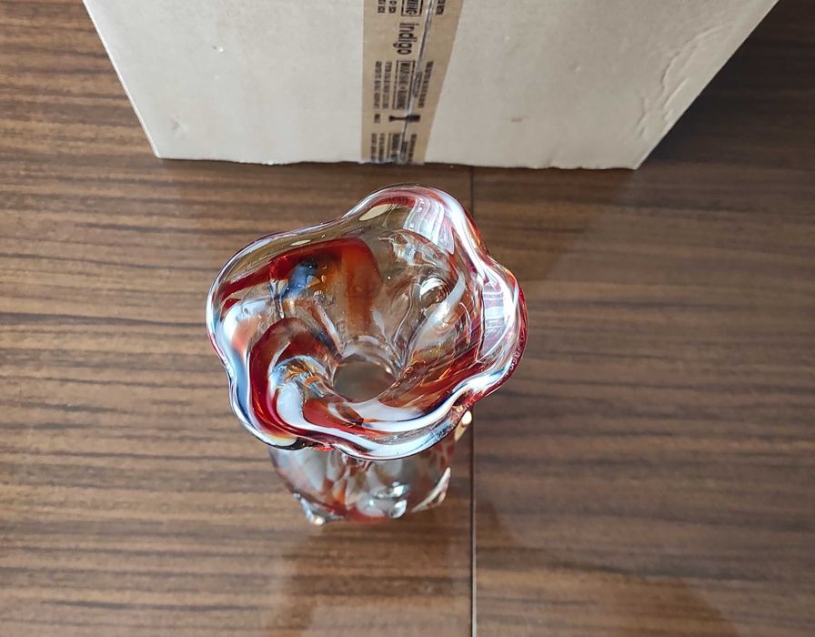 wazon sękacz z Prl-u kolorowe szkło wysokość 40,5cm