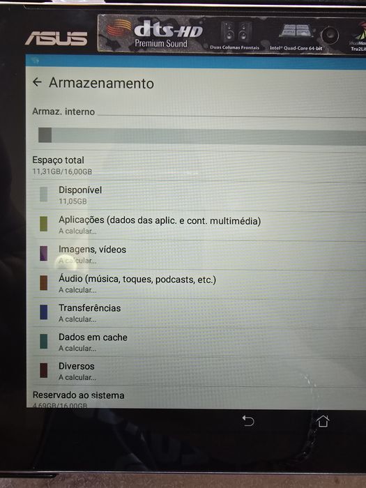 Tablet ASUS ZenPad 10 , 16GB Espaço
