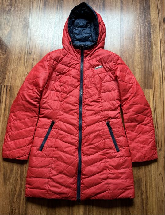 Пухове жіноче двостороннє пальто