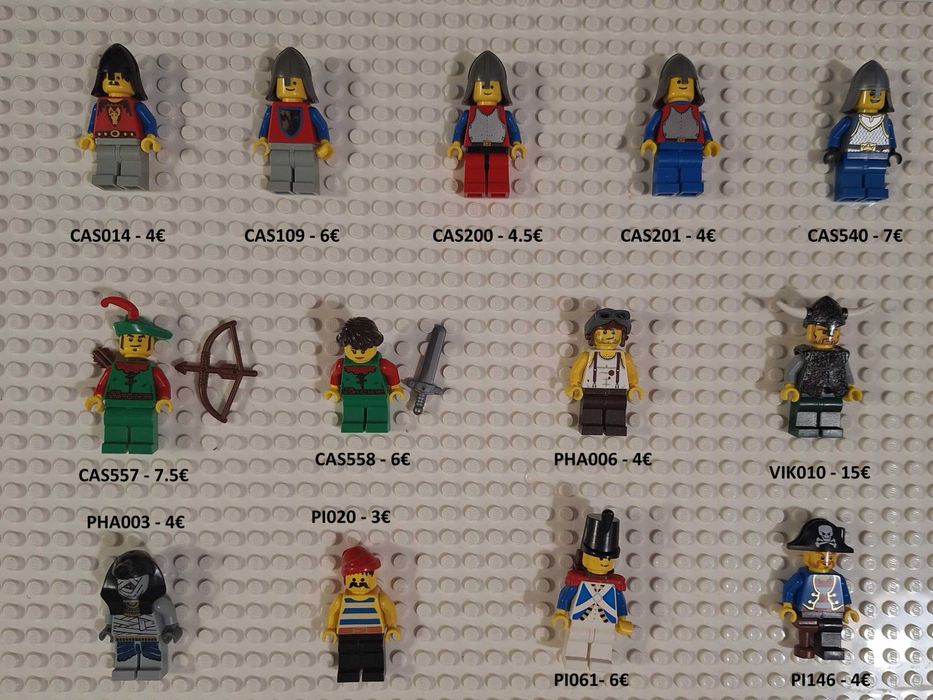 Minifiguras lego indiana jones, jw, minecraft, nexo, castle, etc