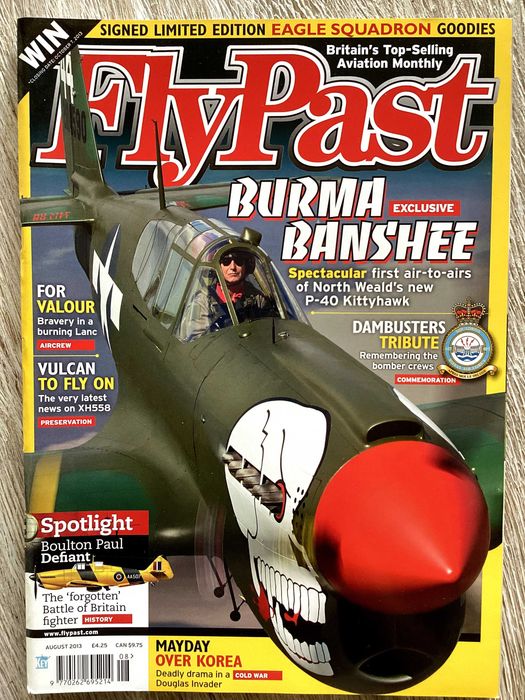 FlyPast 08/2013 czasopismo lotnictwo Fly Past, P-40 Kittyhawk, Boulton Paul Defiant, Dambusters, Vulcan, samoloty IIWŚ 2ndWW