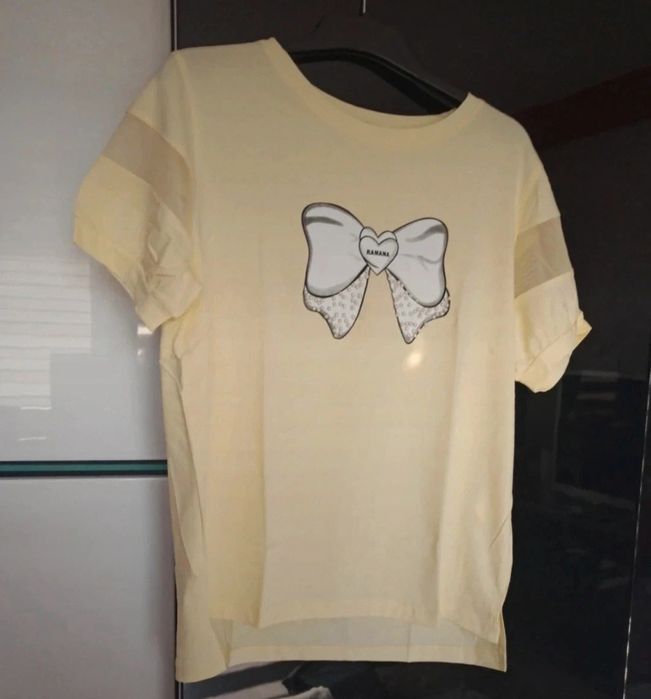 Bluzka żółta Megi z kokardką L XL