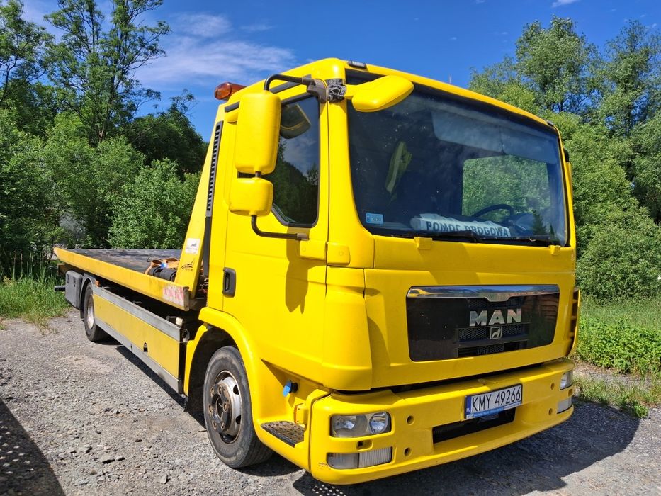 MAN TGL EURO 5 zabudowa hydrauliczna TEVOR Pomoc Drogowa płyta hydrauliczna z widelcem Laweta Autolaweta towcar ADAC otahovka otahovka specjalny