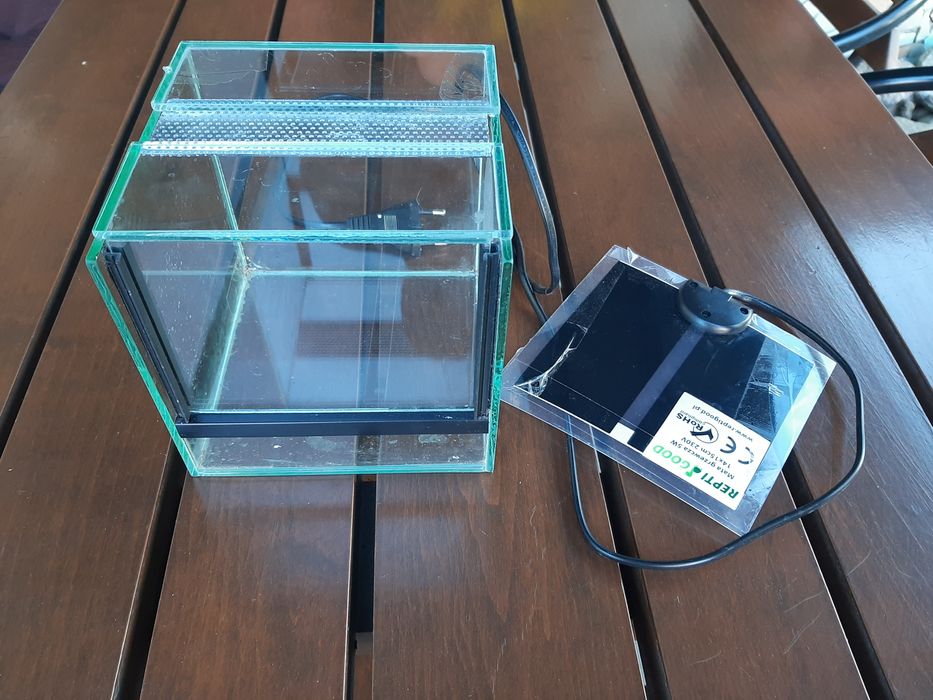Terrarium 15x15x15 plus mata grzewcza