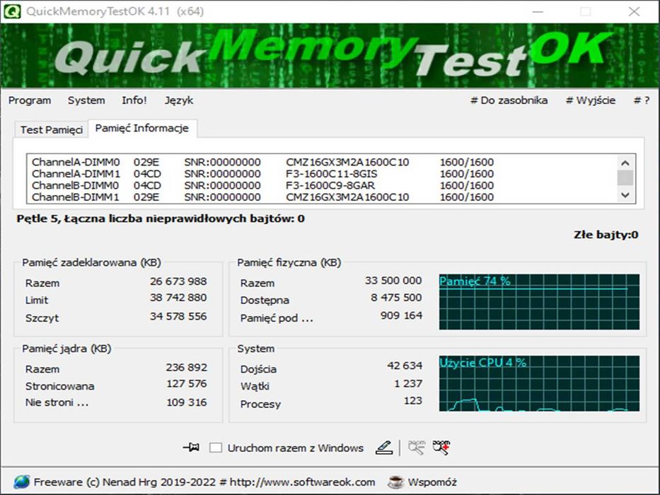 DDR3 8GB G.SkiLL ARes 12800 -Komputer